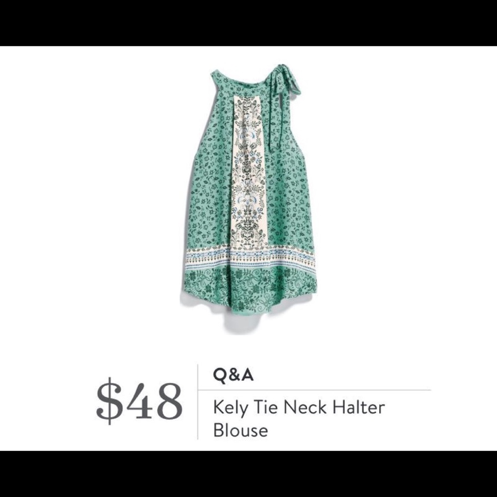 NWOT Stitchfix Q&A Kelly Tie Neck Halter Blouse